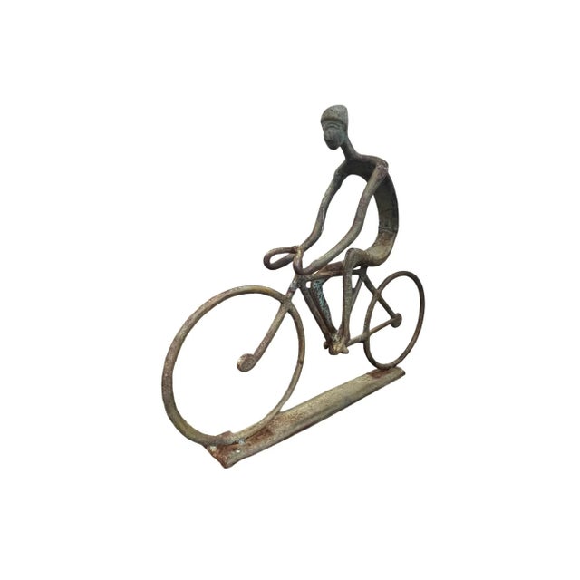 Vintage Bicycle Metal Table Sculpture Modern Aged Patina Bike For Sale In Palm Springs - Image 6 of 12