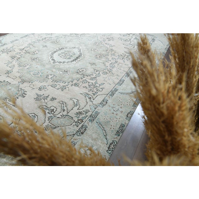 1960s Vintage Persian Handmade Wool Cotton Beige Area Rug For Sale - Image 11 of 11