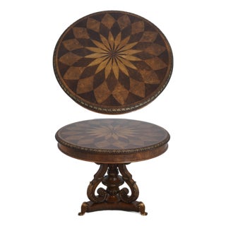 Maitland Smith Round Mahogany Spiro Center Table For Sale