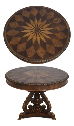 Maitland Smith Round Mahogany Spiro Center Table