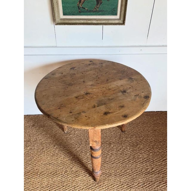 Antique English Pine Cricket Table, 1800s For Sale - Image 4 of 6