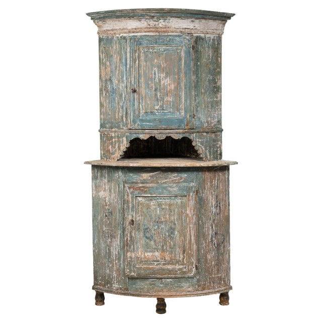 19th Century Swedish Rustic Country Corner Cabinet For Sale - Image 12 of 12
