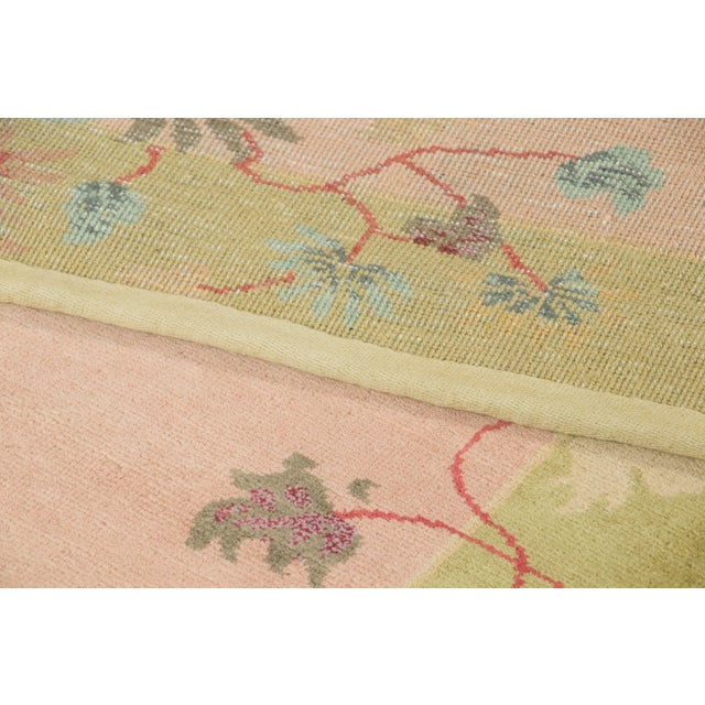 Textile Contemporary Chinese Deco Style Floral Wool Runner by Rug & Kilim For Sale - Image 7 of 9