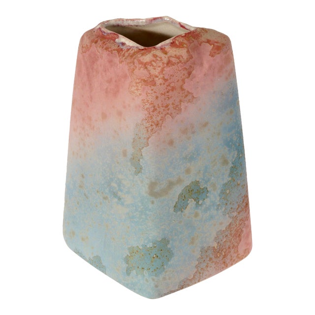 Vintage Raku Vase by Tony Evans For Sale
