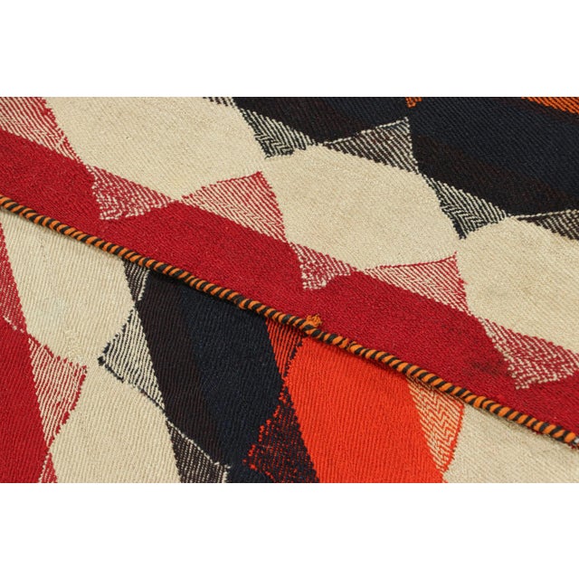 Textile Vintage Jajim Qashqai Persian Kilim With Colorful Geometric Patterns - Rug & Kilim For Sale - Image 7 of 7