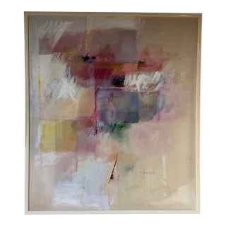Large Vintage Abstract Expressionist Oil on Canvas Painting – Framed For Sale