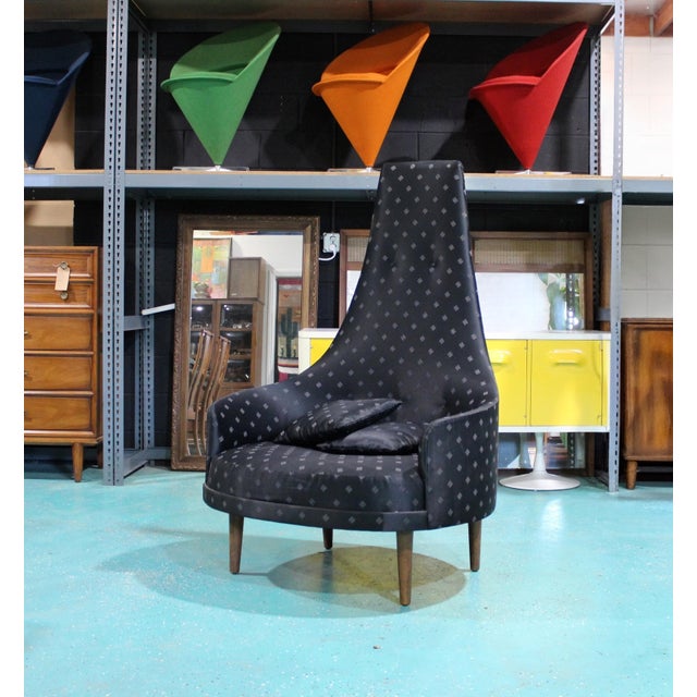 Mid-Century Modern 1960s Attributed to Adrian Pearsall High Back Throne Chair For Sale - Image 3 of 4