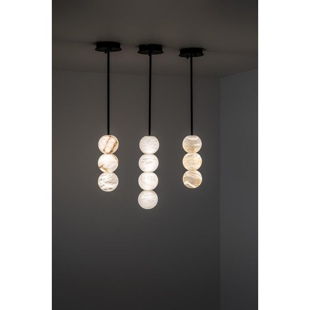 Contemporary Raim Pendant Lamps by United Alabaster, Set of 2 For Sale - Image 3 of 6