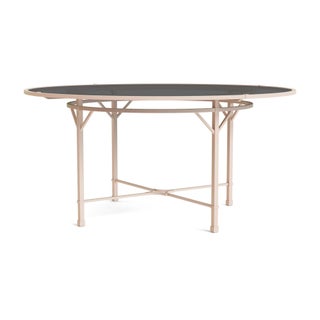 Brown Jordan Venetian 60" Round Dining Table - Glass Top in Blush For Sale