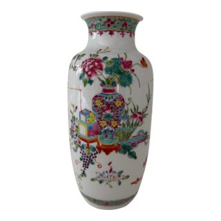 Antique Famille Rose Porcelain Vase For Sale