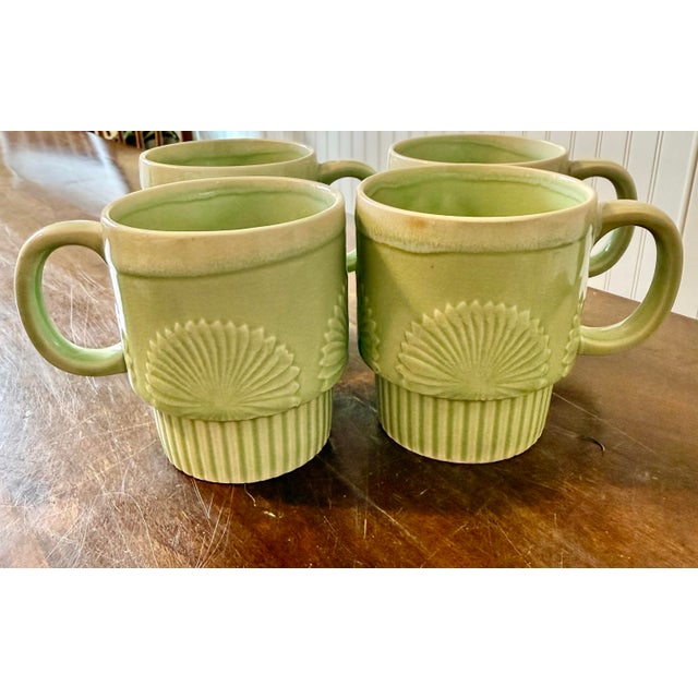 Jadeite Green Style Stacking Mugs For Sale - Image 9 of 12