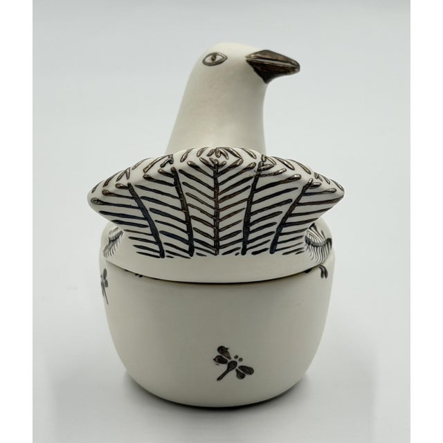 Metal Emilia Castillo Taxco Porcelain & Pure Silver Dove Jewelry Box, Mexican Modern For Sale - Image 7 of 18