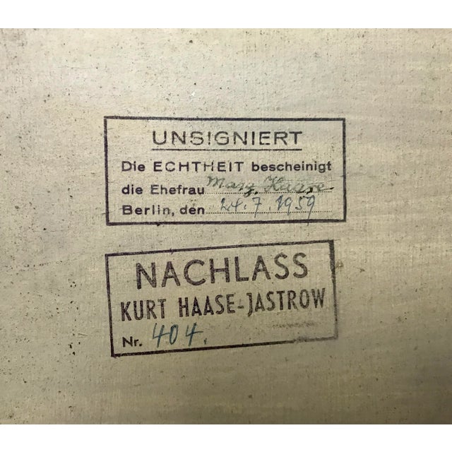 Wood 1920's Kurt Haase-Jastrow Original Framed Painting For Sale - Image 7 of 8