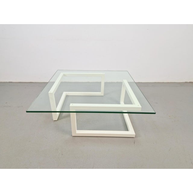 Minimalist Duo Glass Coffee Table by Paul Visser for Lourens Fisher White, 1990s For Sale - Image 11 of 12