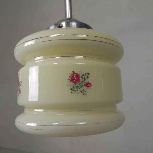 Art Deco Pendant Lamp with Marbled Glass Shade, 1930s For Sale - Image 10 of 15