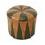 Vintage Round Pouf in Green and Brown Two-Tone Skai, 1960s For Sale - Image 3 of 11