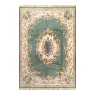 1940s Pasargad DC Light Green Hand Knotted Savonnerie For Sale