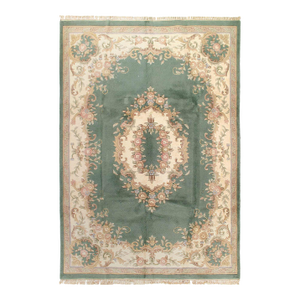 1940s Pasargad DC Light Green Hand Knotted Savonnerie