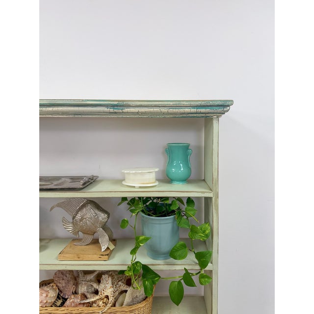 Handmade Seafoam Coastal Wood Shelf Weathered Vintage Display Storage 10 Shelves For Sale - Image 9 of 12