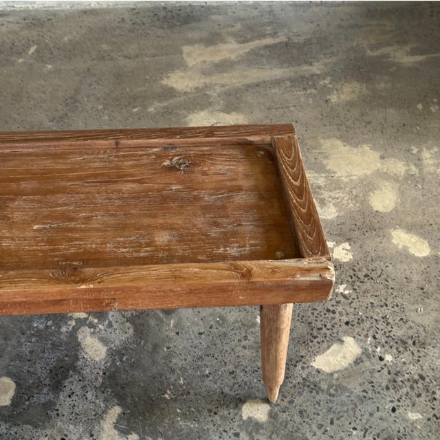 Coffee Table with Tapered Legs in Antique Teak, 1980s For Sale - Image 11 of 18