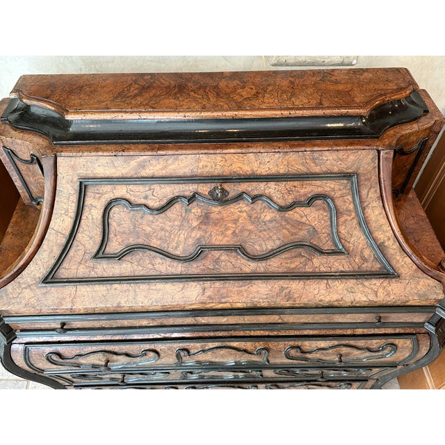 Brown Antique Italian Slant Front Desk With Two-Tone Finish, Circa 1830 - Milano, Italy For Sale - Image 8 of 12