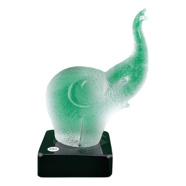 Rare Frosted Art Glass ELEPHANT Signed "Robla" Attributed to Archimede Seguso For Sale