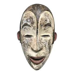 African Bacongo Antique Wooden Mask With Stand