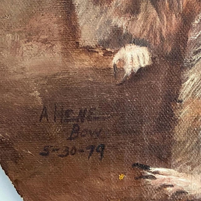 Vintage 1979 Original Oil Painting Prairie Dogs For Sale - Image 4 of 4