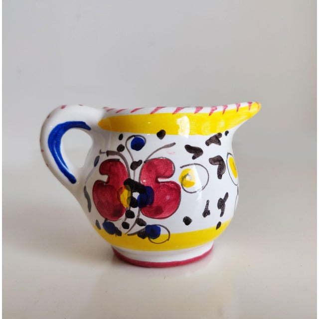 Italian Mid 20th Century Attributed to Deruta San Gimignano Creamer Pitcher For Sale - Image 3 of 11