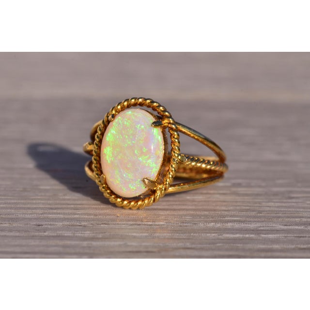 The 150th Avenue: Australian Opal Cocktail Ring in Yellow Gold For Sale - Image 4 of 10