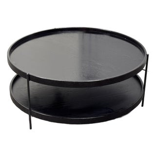 Noir for Anthropologie Tiered Oak Coffee Table For Sale