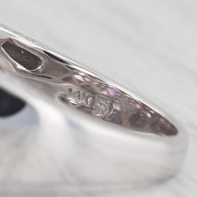 1.47ctw Tourmaline Amethyst Diamond Ring 14k White Gold Size 6.75 3-Stone For Sale In Greensboro - Image 6 of 8
