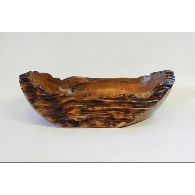 Vintage Mid Century Wood hand-carved Bowl Hand-carved and polished. Great form, looks fantastic. We love the hand-carved...