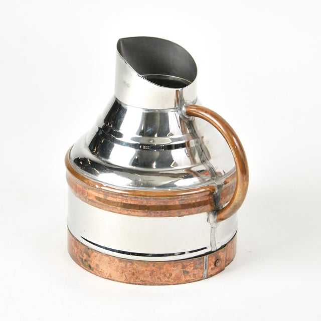 Mid 20th Century Vintage French Bistro Carafe With Copper Accents For Sale - Image 5 of 10