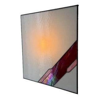Architectural Stained Glass Wall Lamp with Textured Glass For Sale