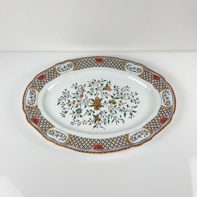 Gien Large Vintage Oval Platter from Gien, 1990 For Sale - Image 4 of 8