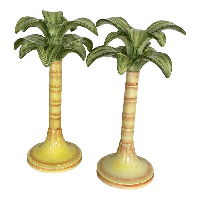 Coastal Italian Palm Tree Candle HoldersPair Chairish
