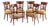 A Set of Six French Directoire Style Carved Walnut Dining Chairs, 19th Century. For Sale