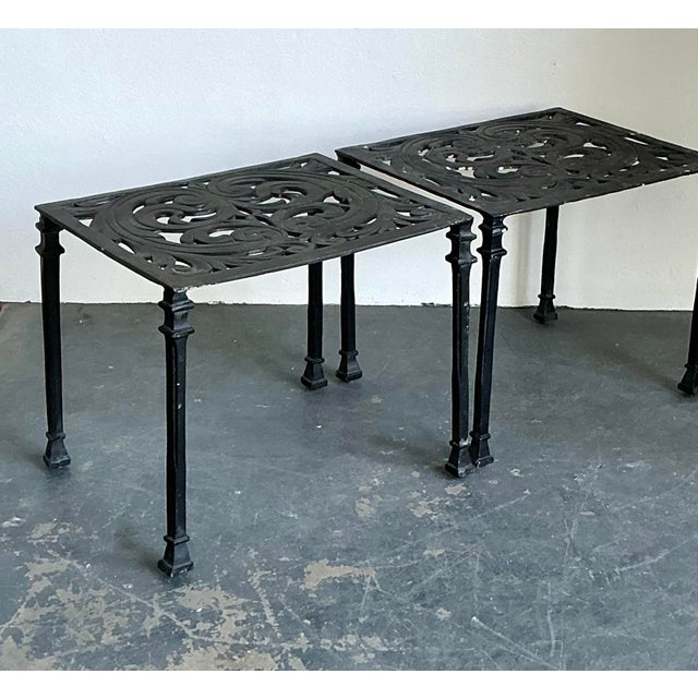 Mediterranean Vintage Wrought Iron Side Tables - A Pair For Sale - Image 3 of 12