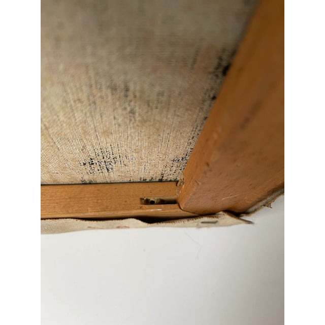 Linen 1950s Postmodern Style Abstract Oil Painting For Sale - Image 8 of 13