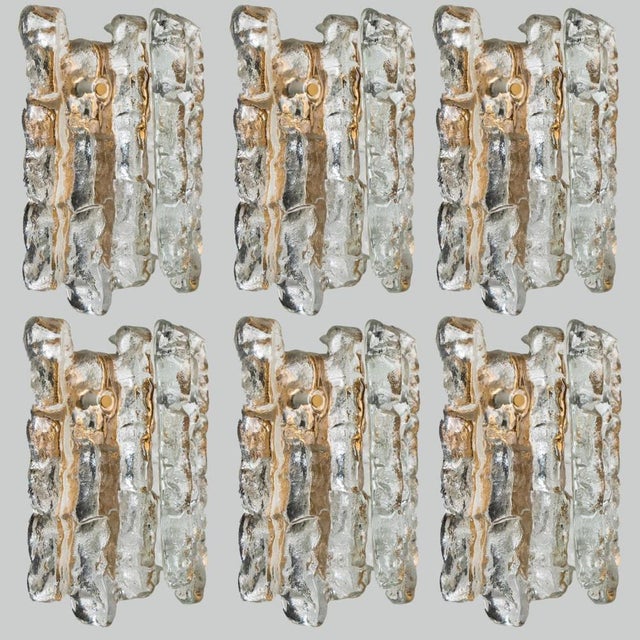 Vintage Ice Glass Wall Sconce by J.T. Kalmar, 1970s For Sale - Image 12 of 18