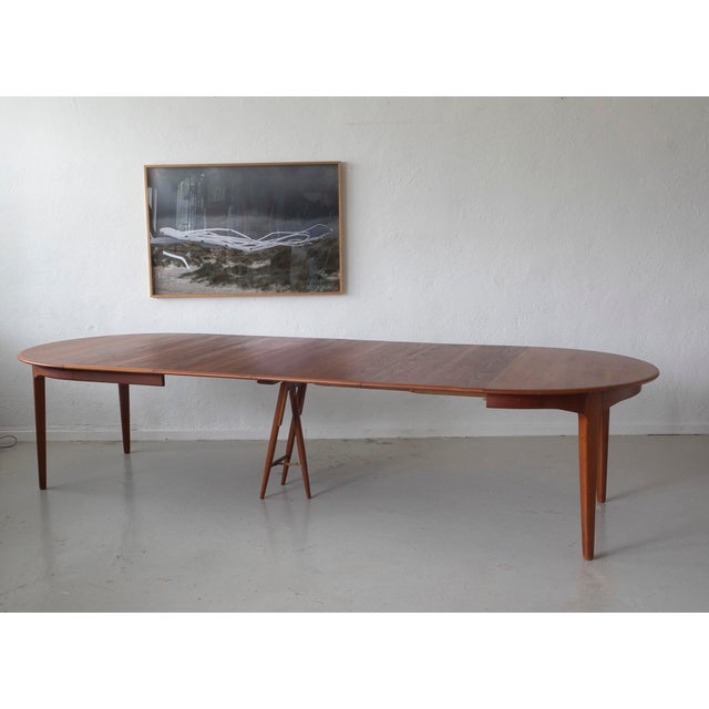 Vintage Danish Extendable Dining Table in Teak by Henning Kjærnulf for Sorø Stolefabrik, 1960s, Set of 5 For Sale - Image 17 of 18