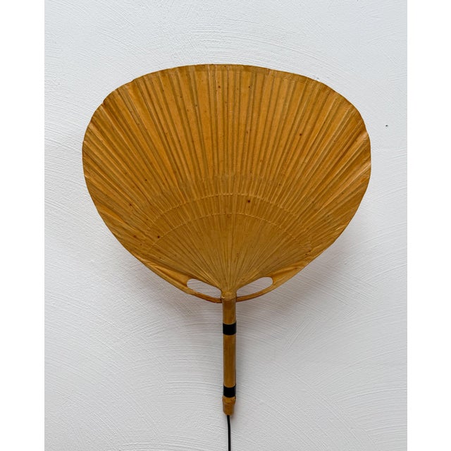 Wood Vintage Uchiwa III Wall Lamp in Bamboo by Ingo Maurer for M-Design, Germany, 1970s, Set of 2 For Sale - Image 7 of 10