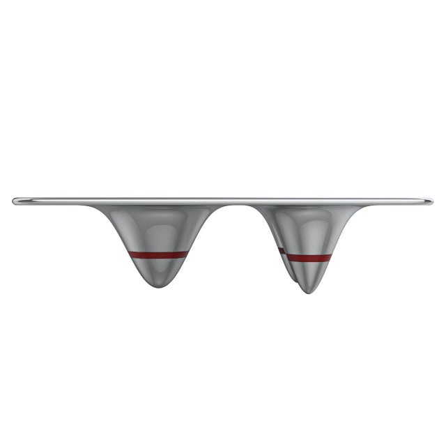 Art Deco "Gravitazione" Coffee Table With Mirror Polish Stainless, Handcrafted For Sale - Image 3 of 9