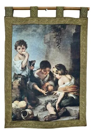 Murillo, Children Playing Dice, 1920, Oil on Canvas, Framed