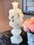 Vintage White Carved Alabaster Lamps - a Pair For Sale - Image 4 of 12