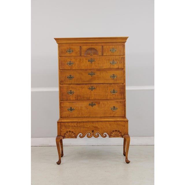 Age: c1989 Details: Country Primitive Style 2 Pieces Dovetailed Drawer Construction Fine Carved Details Bench Made Hand...
