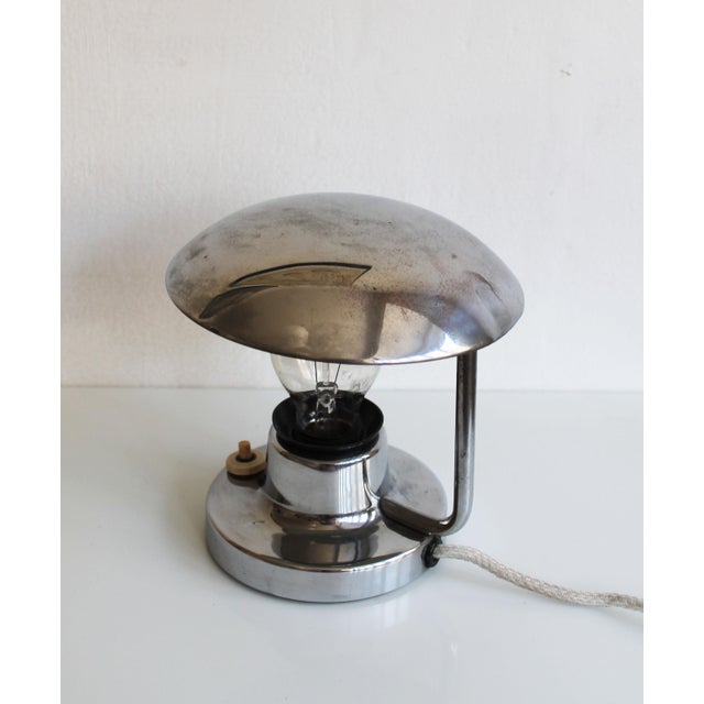 Black Modernist Table Lamp from Napako, 1950s For Sale - Image 8 of 11