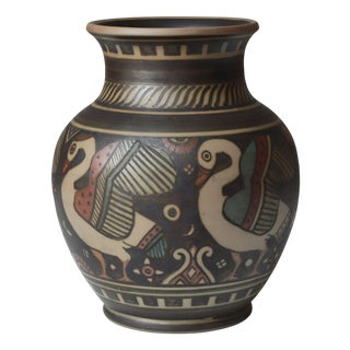 Art Nouveau Terracotta Vase by L. Hjorth, 1920s For Sale