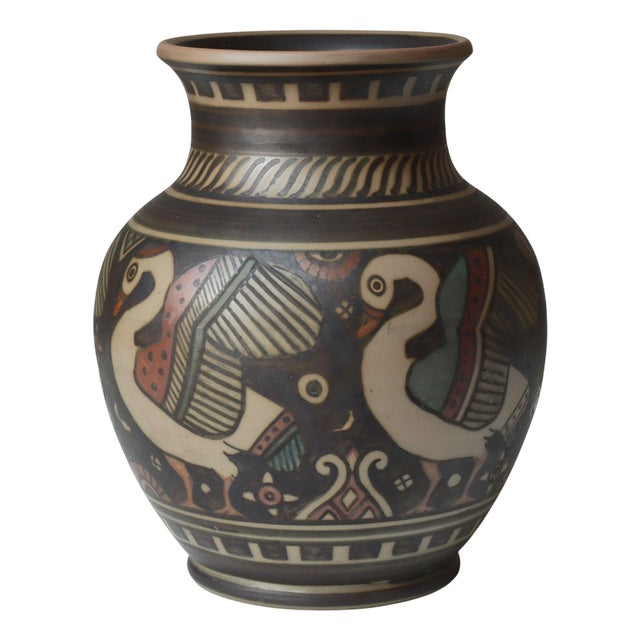 Art Nouveau Terracotta Vase by L. Hjorth, 1920s For Sale